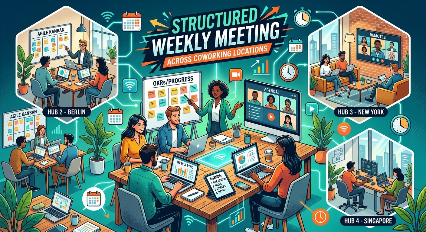 How Startup Teams Structure Weekly Meetings Across Coworking Locations